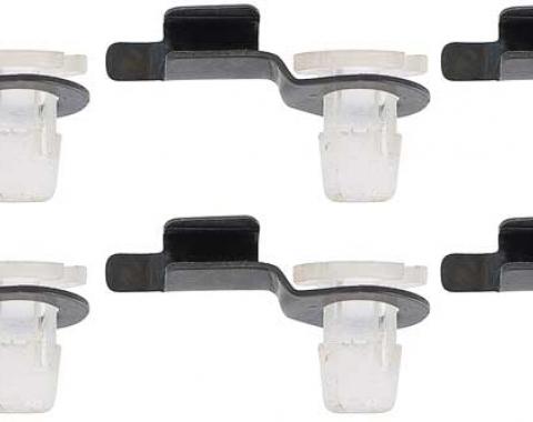 Redline Restomotive® 1964-1966 Mustang & 1966-1967 Bronco 6 Piece Door Latch Rod Retainer OE Style Metal Clip Set
