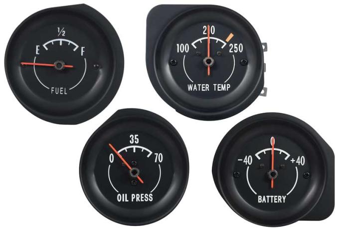1972-74 Corvette, Gauge Set, Fuel, Battery, Temp, Oil Pressure
