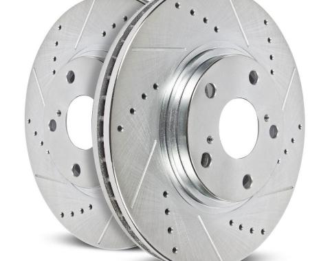 Corvette Brake Rotor, Right, Rear, Slotted and Cross Drilled, 1965-1982