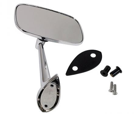Corvette Outside Mirror, Chrome, Right With Mounting Kit 1968-1974