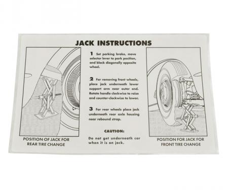 Corvette Decal, Jacking Instruction, 1953-1960