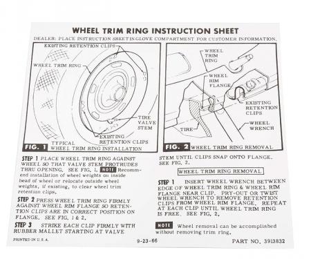 Corvette Card, Trim Ring-Glove Box, 1967-1972