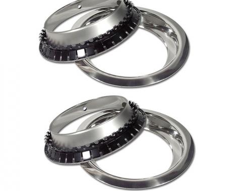 Corvette Rally Wheel Trim Rings, Stainless Steel, 1968-1982