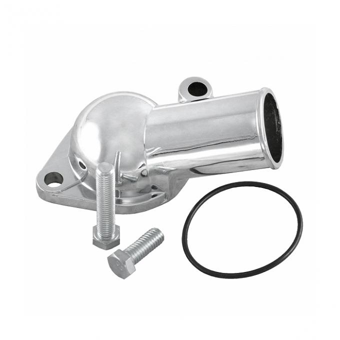 Corvette Thermostat Housing, Without Emission Port, Small Block, Chrome, 1966-1978, 1982