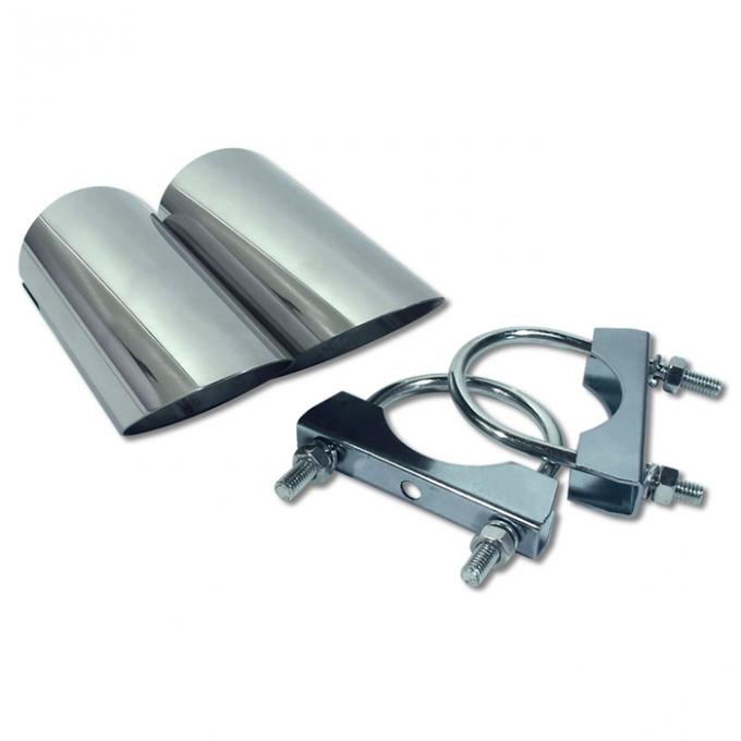 Corvette Custom Exhaust Extensions, Straight with Angled End, 1974-1982