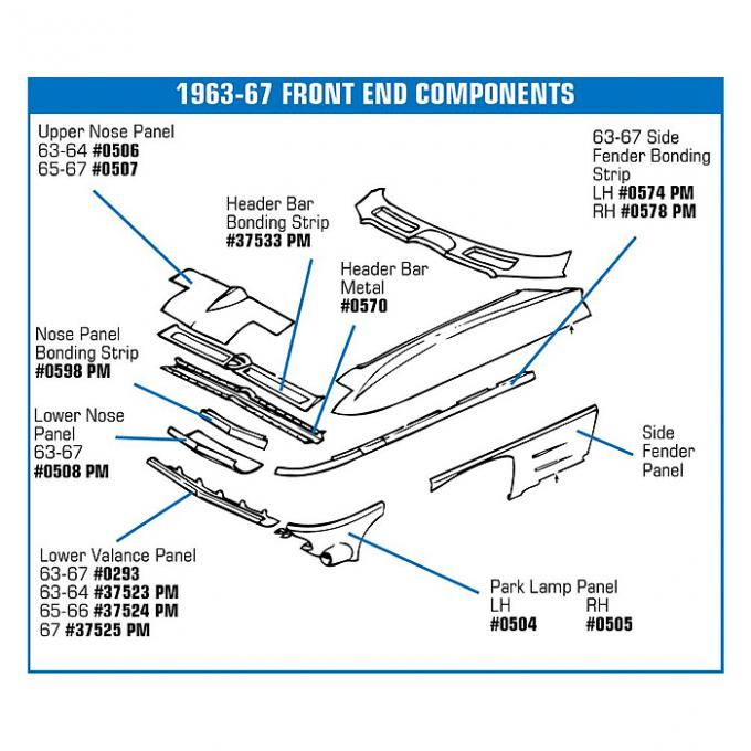 Corvette Nose Panel, Front Lower (Press Molded), 1963-1967