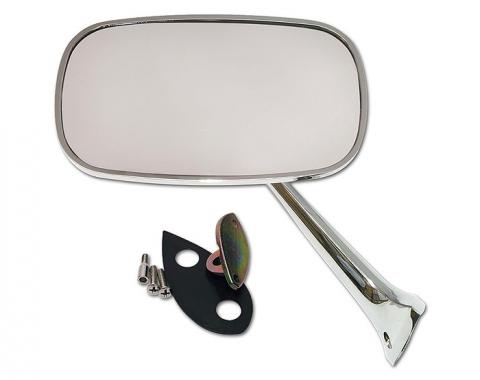 Corvette Outside Mirror, Chrome, Left With Mounting Kit 1975-1979