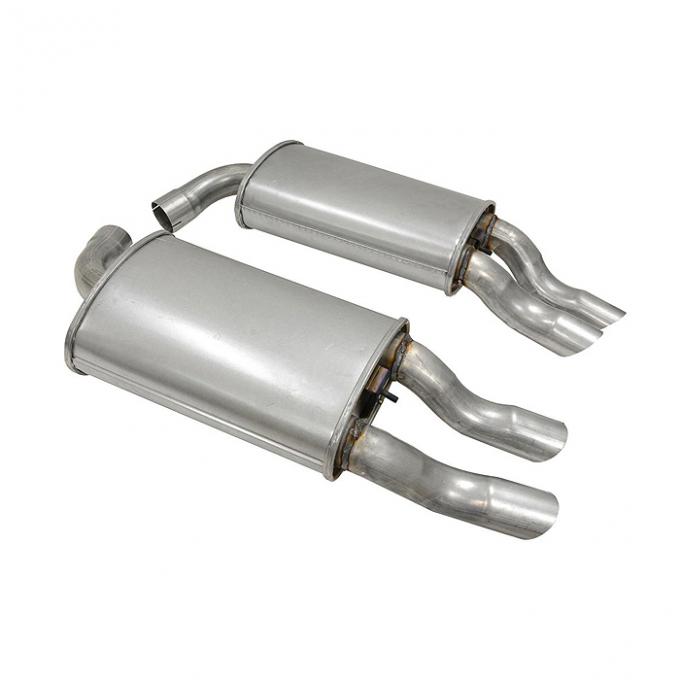 Corvette Mufflers, Aluminized with Tips (1984 Replacement), 1985-1990