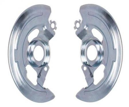 Front Disc Brake Backing Plates, Single Piston, Pair, 1964-1974