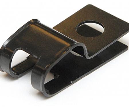 Brake & Fuel Line Clamp, Double R Style 3/8"-5/16" no Tab, Black E-Coat