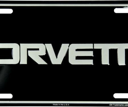 Corvette Word License Plate - Aluminum