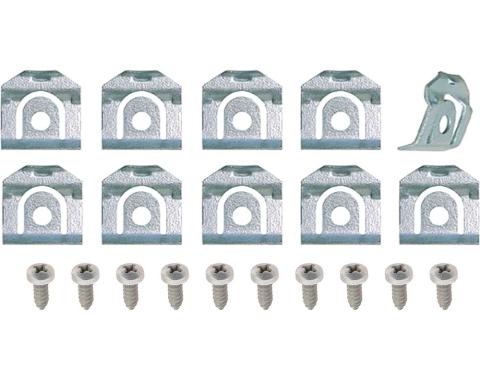 Redline Restomotive® 1965-1976 GM Car 20 Piece Windshield / Rear Window Molding Clip Set with Screws