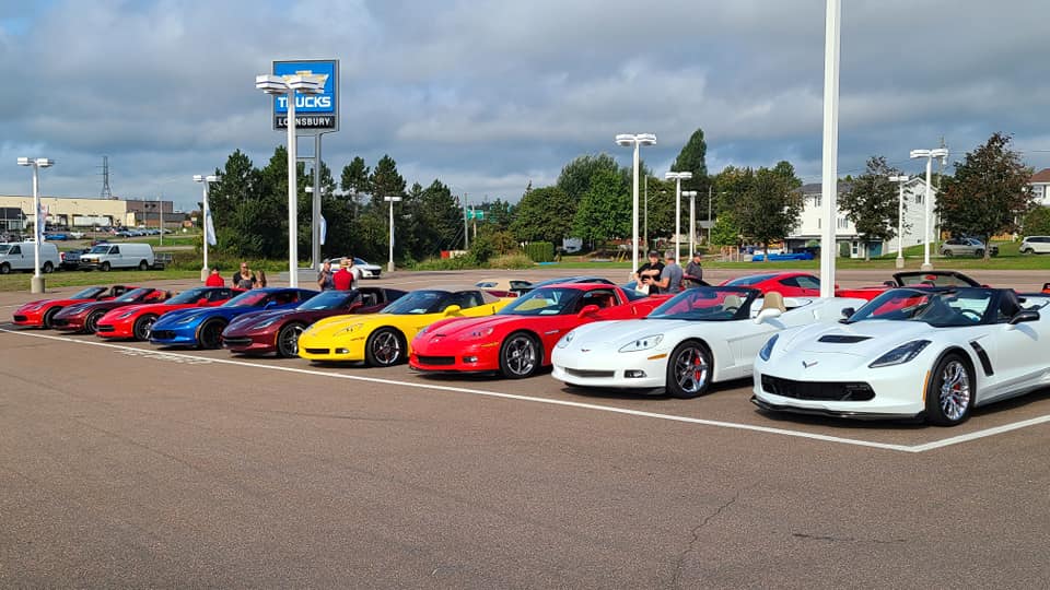Lounsbury Chevrolet in Moncton, N.B. was the setting of a Corvette Show and Shine show in 2021, an event that attracted Greater Moncton Corvette Club members and their cars. - greatermonctoncorvetteclub.net
